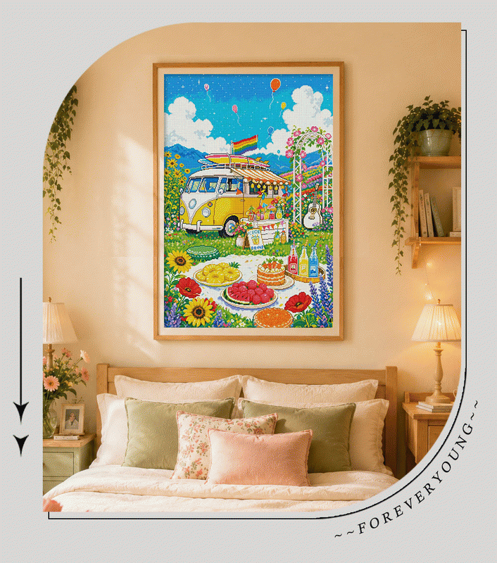 Summer Garden Road Trip Diamond Painting Kit