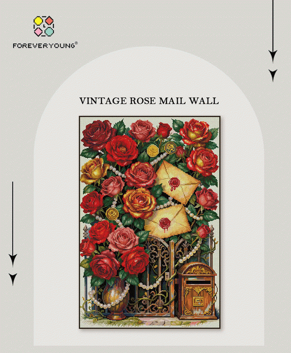 Rose Bouquet & Letters 5D Diamond Painting Kit