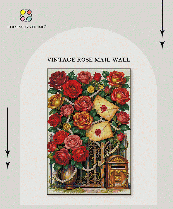 Rose Bouquet & Letters 5D Diamond Painting Kit
