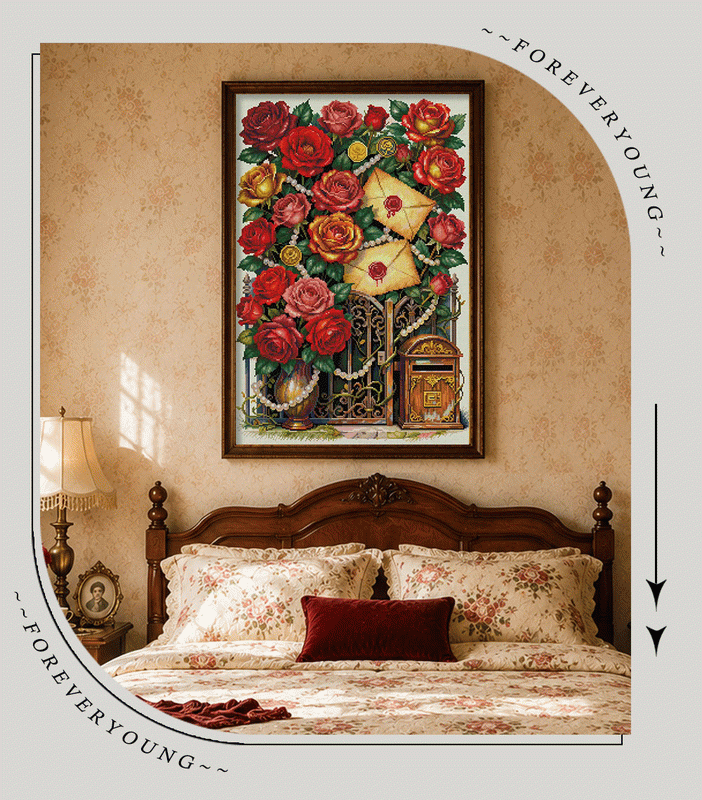 Rose Bouquet & Letters 5D Diamond Painting Kit