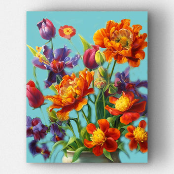 Colorful Flowers-Crystal Diamond Painting