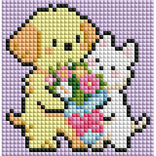 Puppy with Flowers