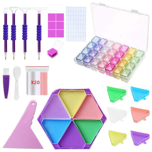 Hexagonal Colorful 28-Grid Tool Set