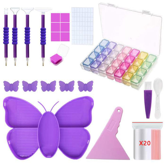 Butterfly Colorful 28-Grid Tool Set