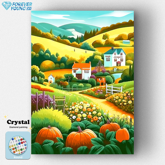 Pumpkin Street-Crystal Diamond Painting