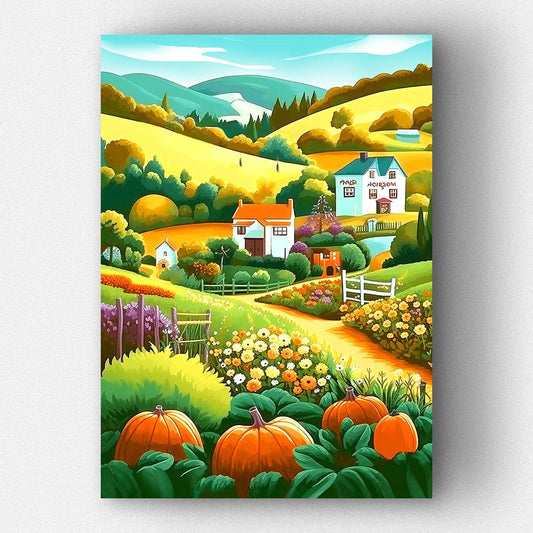 Pumpkin Street-Crystal Diamond Painting