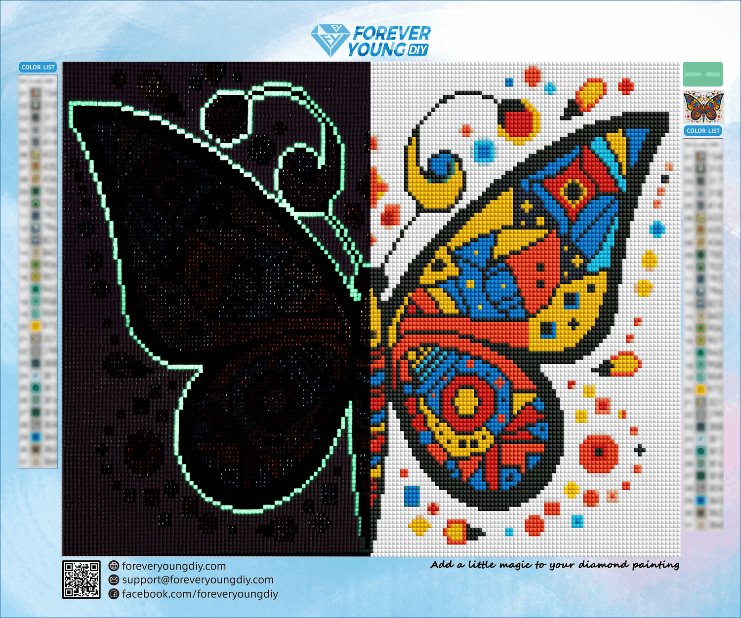 Wunderschöne Schmetterlingskristalldiamanten und leuchtende Diamanten 