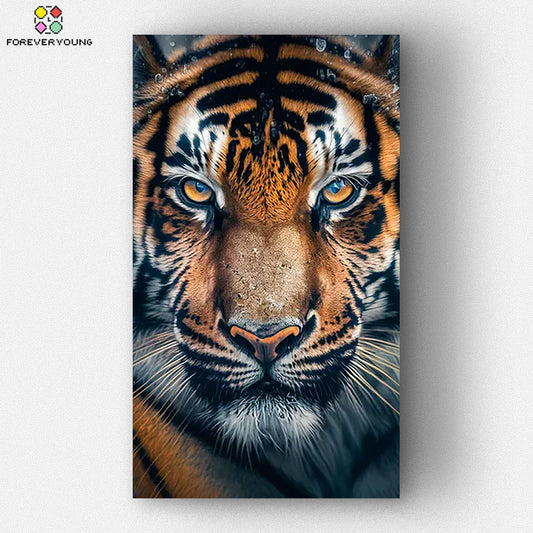 Visage de tigre-diamant peinture-images d'art sur toile 