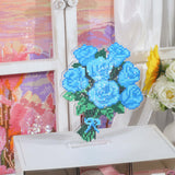 Blue Rose Bouquet Acrylic Diamond Art Display Stand - Forever Young®️ DIY - 