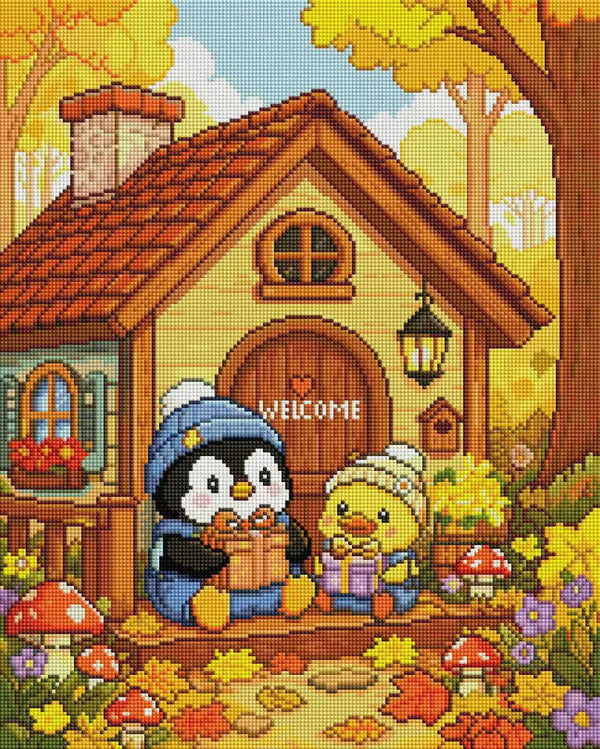 Penguin Autumn Gift Diamond Painting