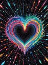 Radiant Rainbow Heart – Abstract Diamond Painting Kit