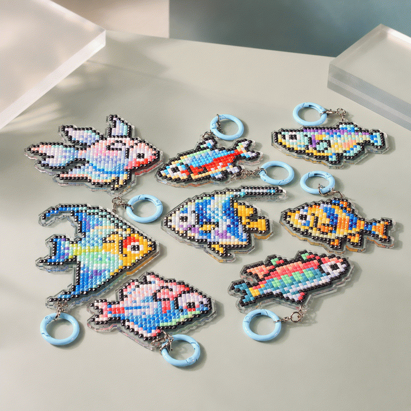 Lumigem Mini Fish Diamond Painting Kit | Cute Pixel Ocean DIY Diamond Art