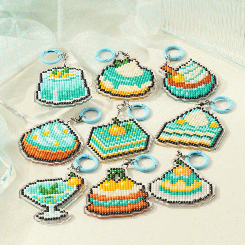 Lumigem Mini Cute Dessert Diamond Art Keychain Set