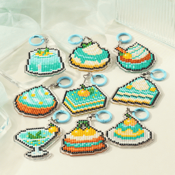 Lumigem Mini Cute Dessert Diamond Art Keychain Set