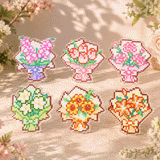 Flower Bouquet Diamond Painting Acrylic Stand | DIY Sparkling Floral Standee Set