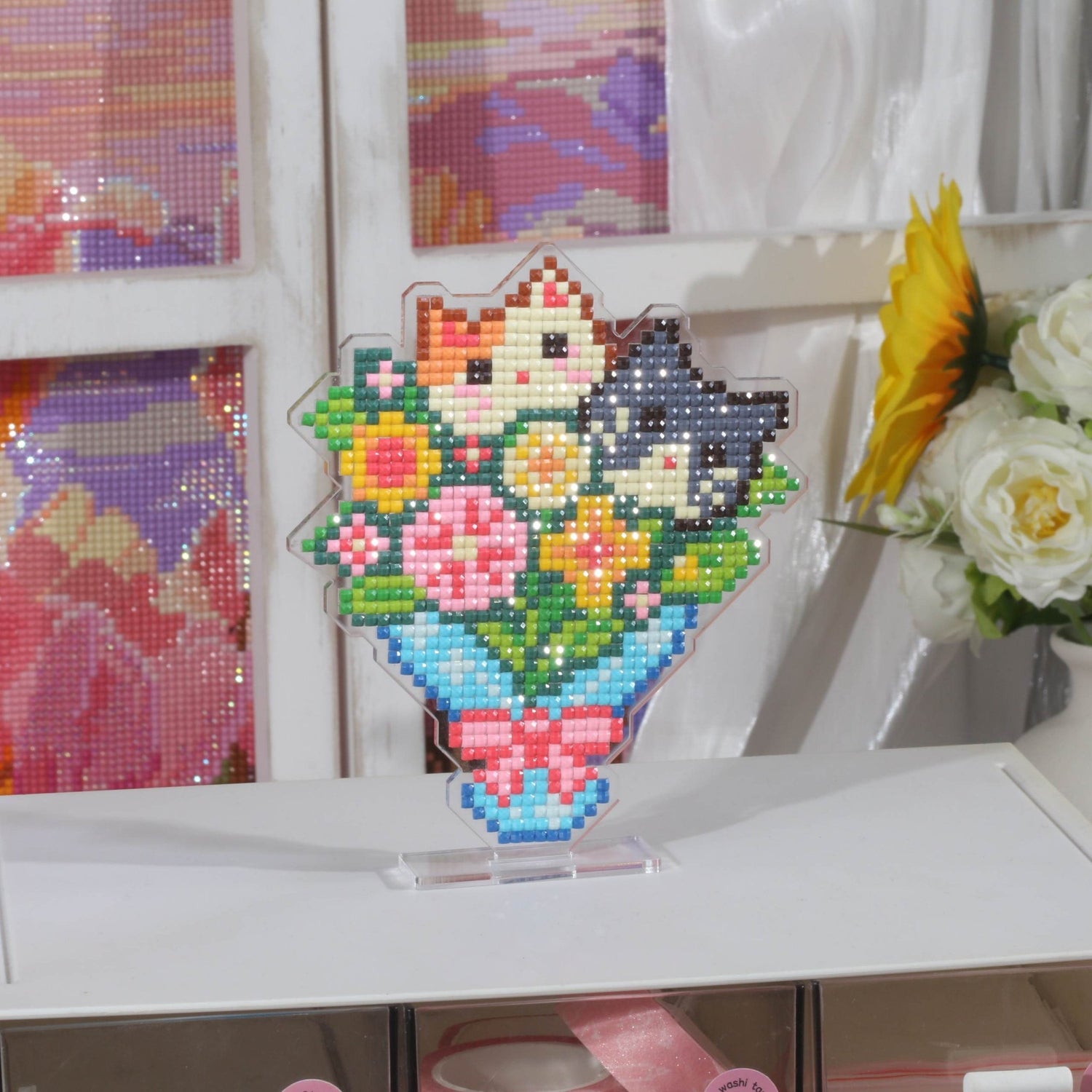 Cat Bouquet Acrylic Diamond Art Display Stand - Forever Young®️ DIY - 