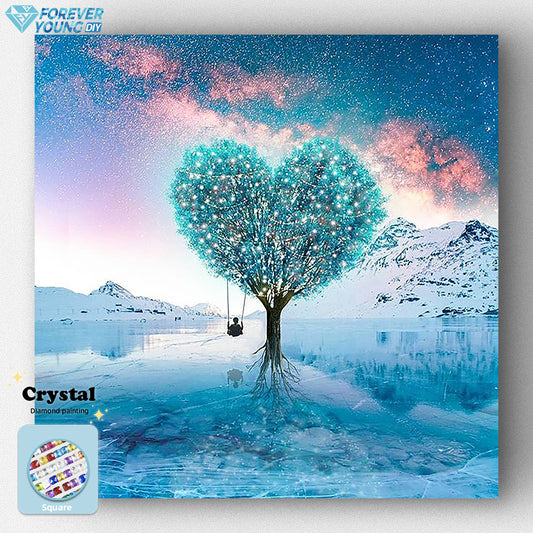 Belle peinture de diamant en cristal d'arbre 