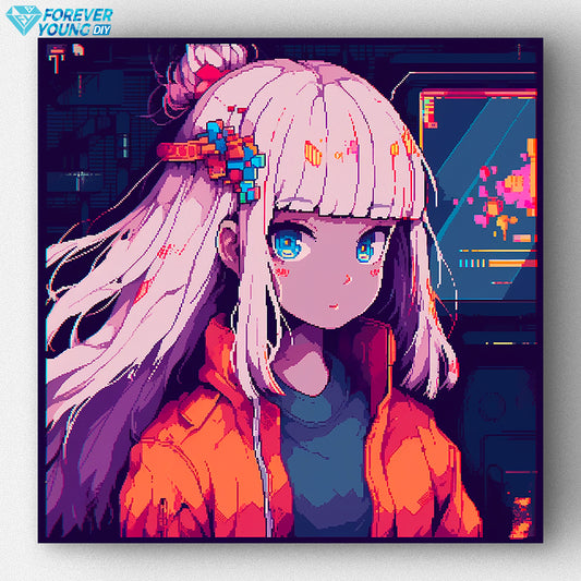 Pixel anime girl