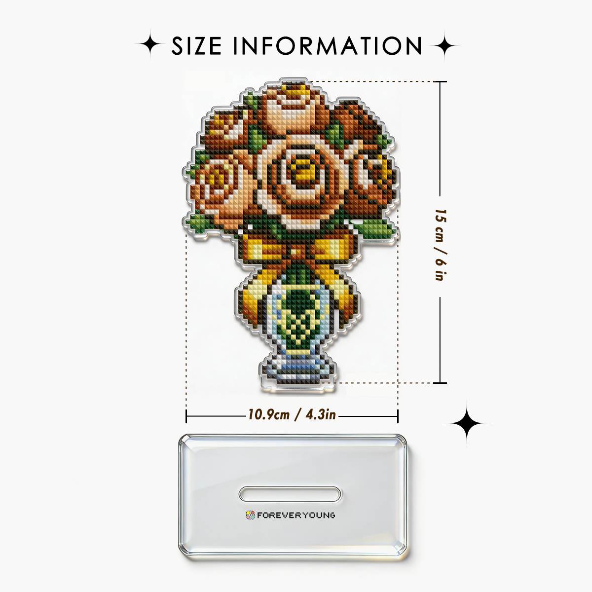Classic Rose Acrylic Diamond Art Display Stand - Forever Young®️ DIY - 
