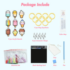Cute Ice Cream Acrylic Diamond Painting Keychain - Forever Young®️ DIY - 