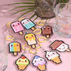 Cute Ice Cream Acrylic Diamond Painting Keychain - Forever Young®️ DIY - 