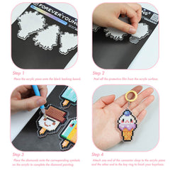 Cute Ice Cream Acrylic Diamond Painting Keychain - Forever Young®️ DIY - 