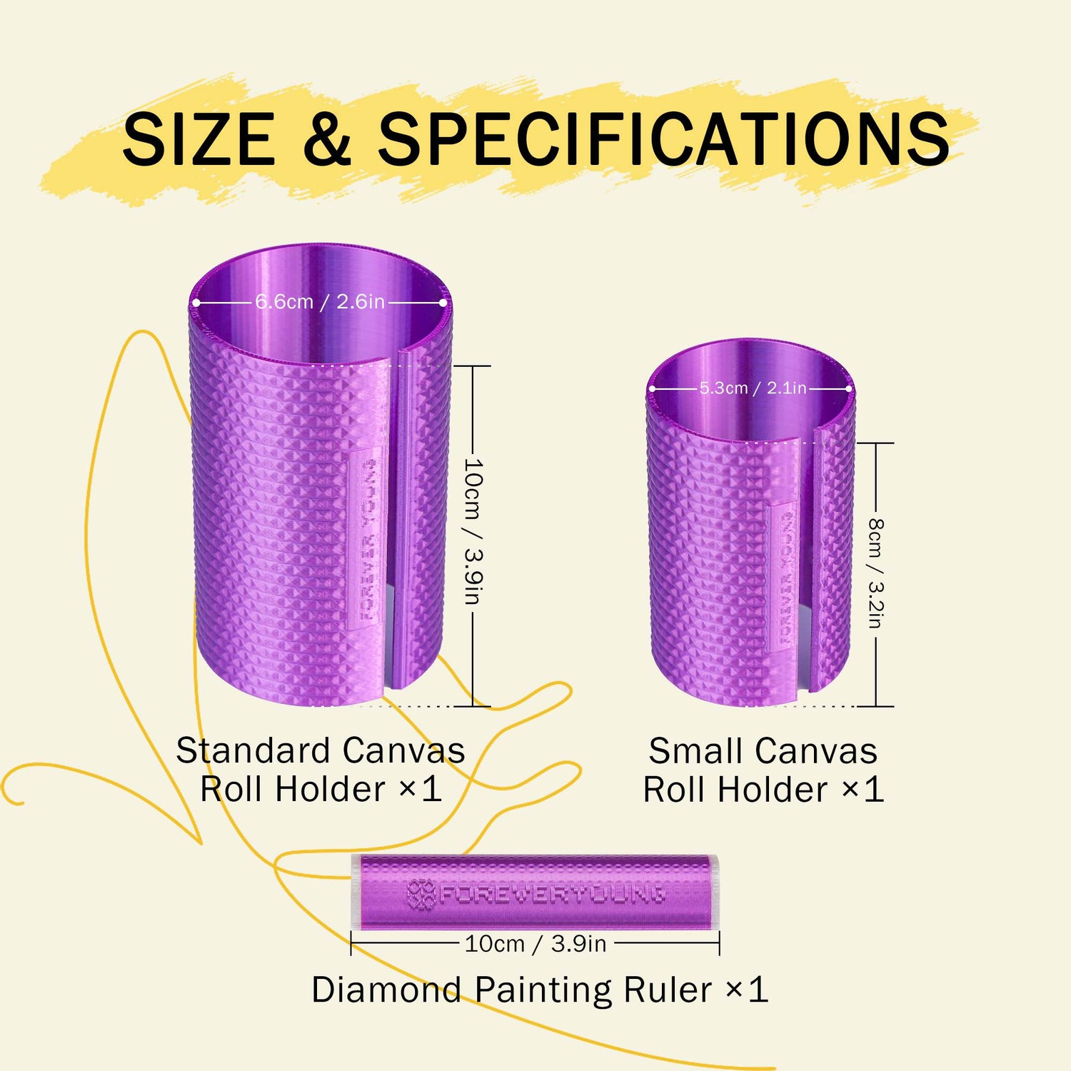 Diamond Painting Canvas Roll Storage Holder - Forever Young®️ DIY - 