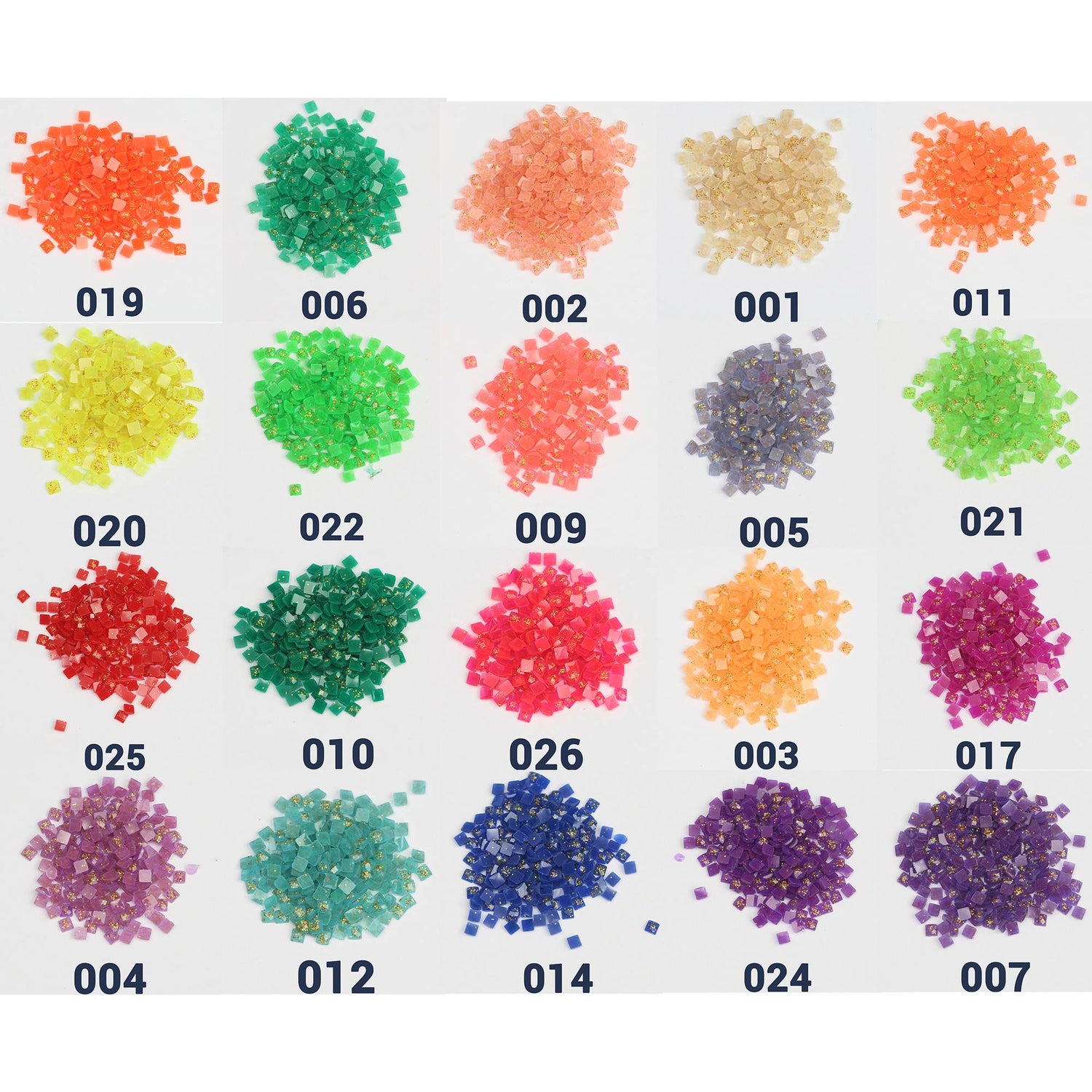 Quadratische Jelly-Glitzerperlen, 1 Beutel (2000 Stück), einfarbig