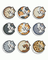 Cat Lover Diamond Painting Coaster Set | 9-Piece DIY Sparkling Acrylic Drink Coasters