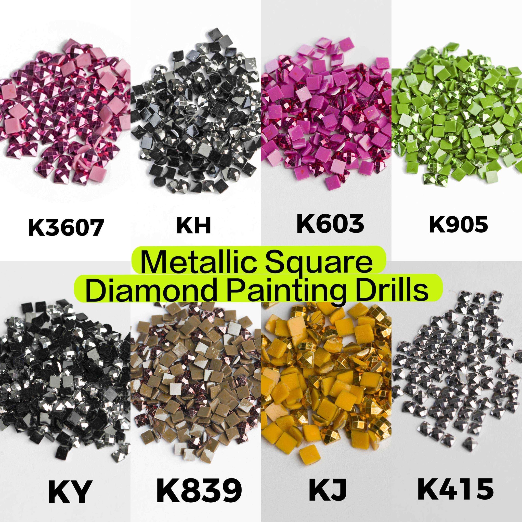 Square Metallics Beads 1 Bag (2000pcs) Single Color