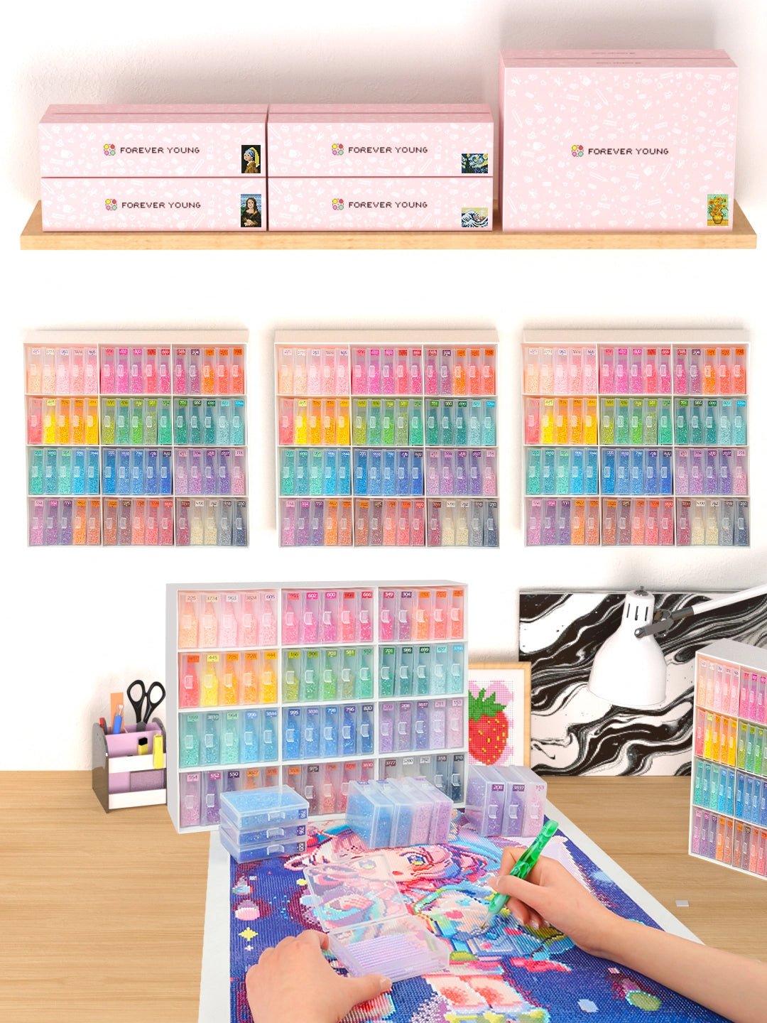 Forever Young 60pcs Containers Trays & Rack - Forever Young®️ DIY - 