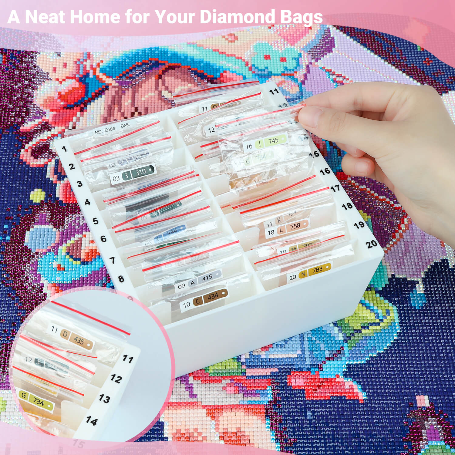 Forever Young Diamond Bag Storage Rack (with number) - Forever Young®️ DIY - 