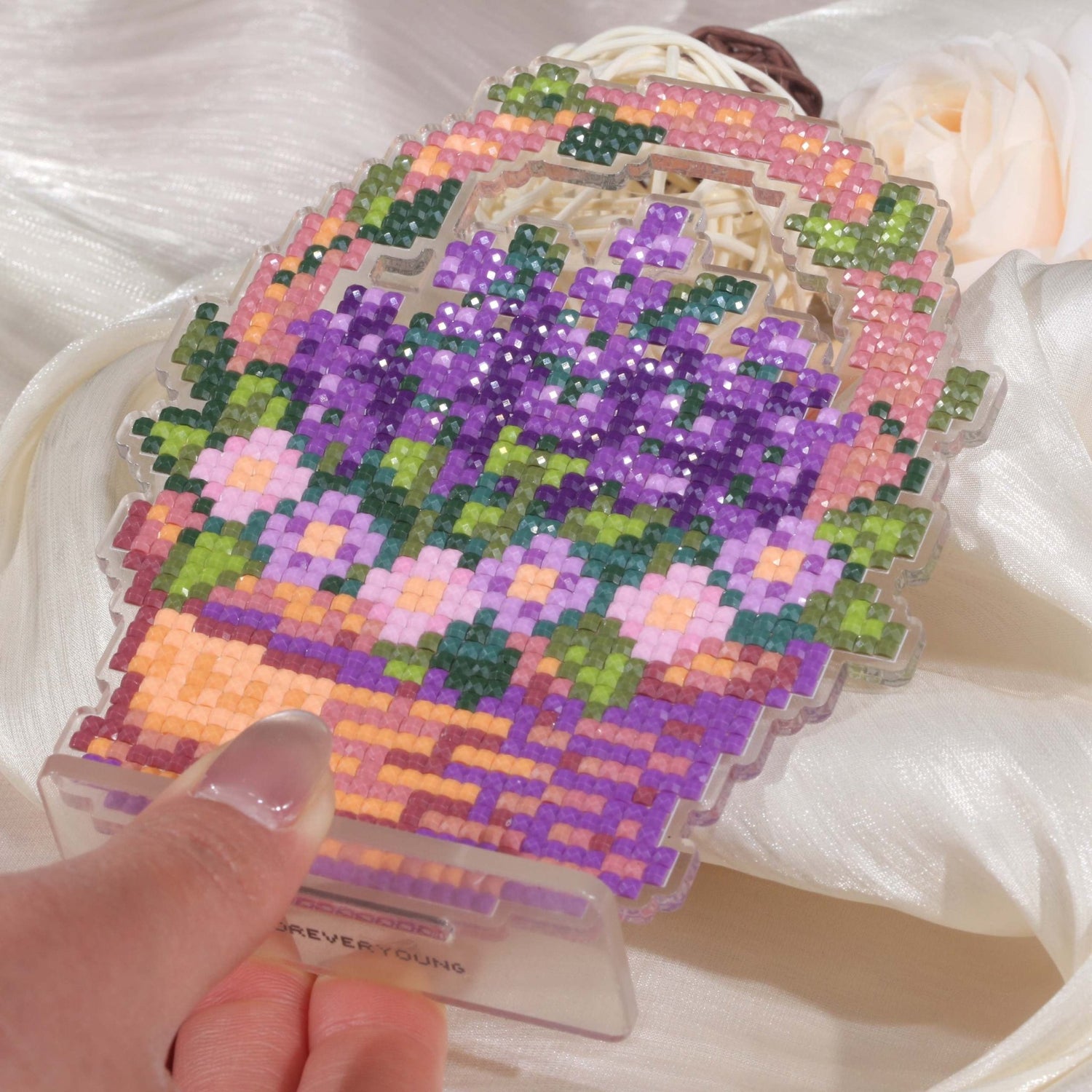 Lavender Basket Acrylic Diamond Art Display Stand - Forever Young®️ DIY - 