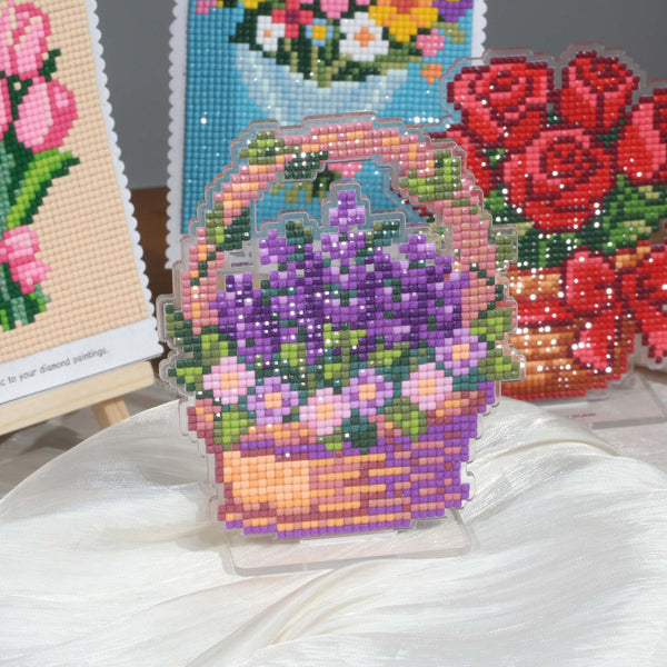Lavender Basket Acrylic Diamond Art Display Stand