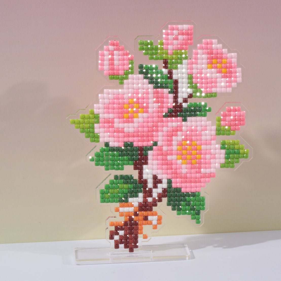LumiGem Pink Camellia Bouquet Diamond Painting Stand - Forever Young®️ DIY - 