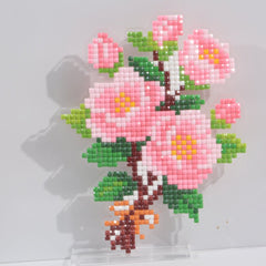 LumiGem Pink Camellia Bouquet Diamond Painting Stand - Forever Young®️ DIY - 