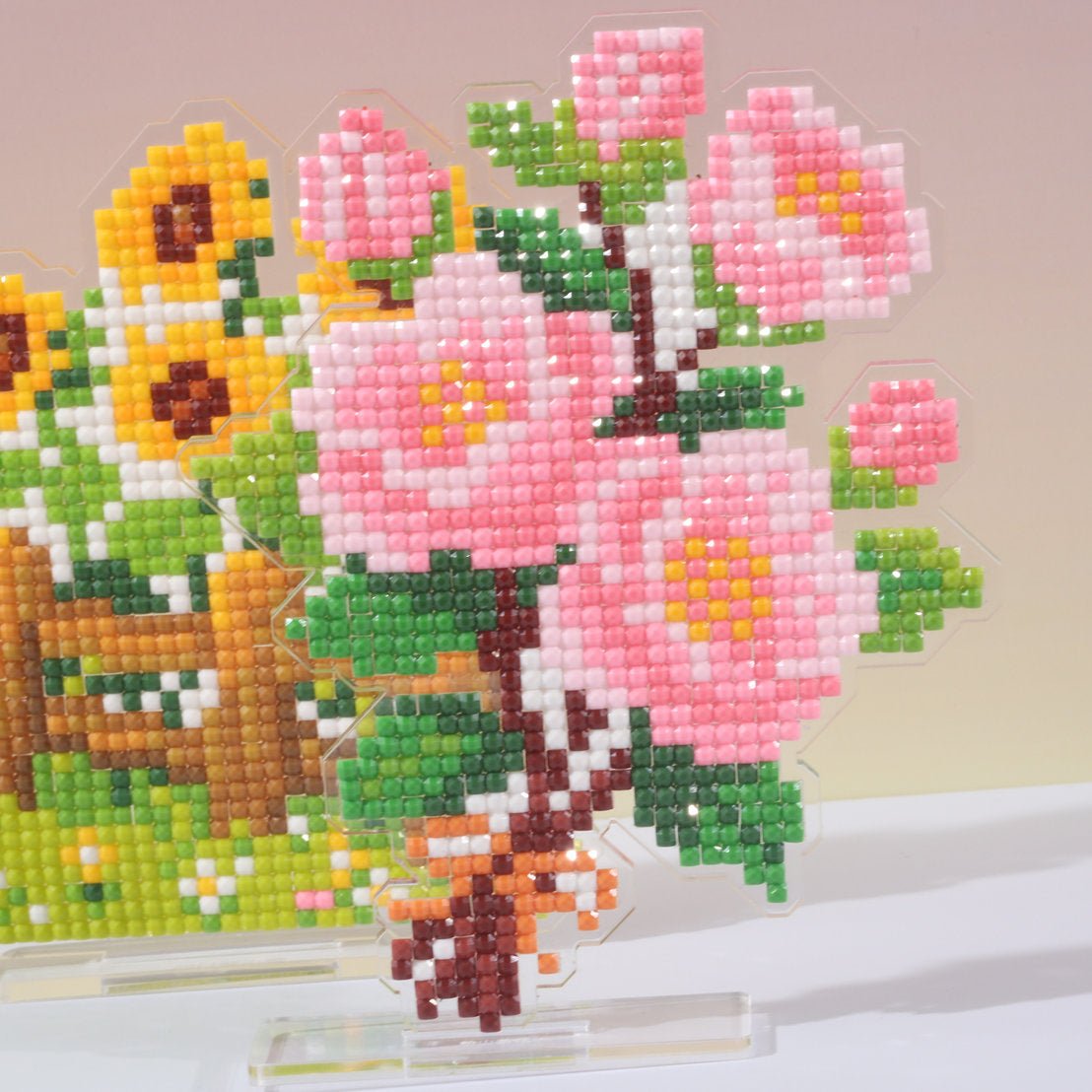 LumiGem Pink Camellia Bouquet Diamond Painting Stand - Forever Young®️ DIY - 