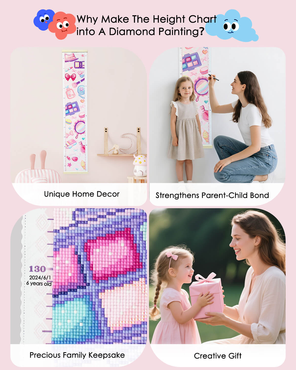 Make up Height Chart 47.2 x 3.9 Inch - Forever Young®️ DIY - 