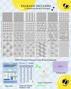 Minigem® : 24 Designs Diamond Freestyle Cards - Forever Young®️ DIY - 