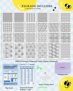 Minigem® : 24 Designs Diamond Freestyle Cards - Forever Young®️ DIY - 