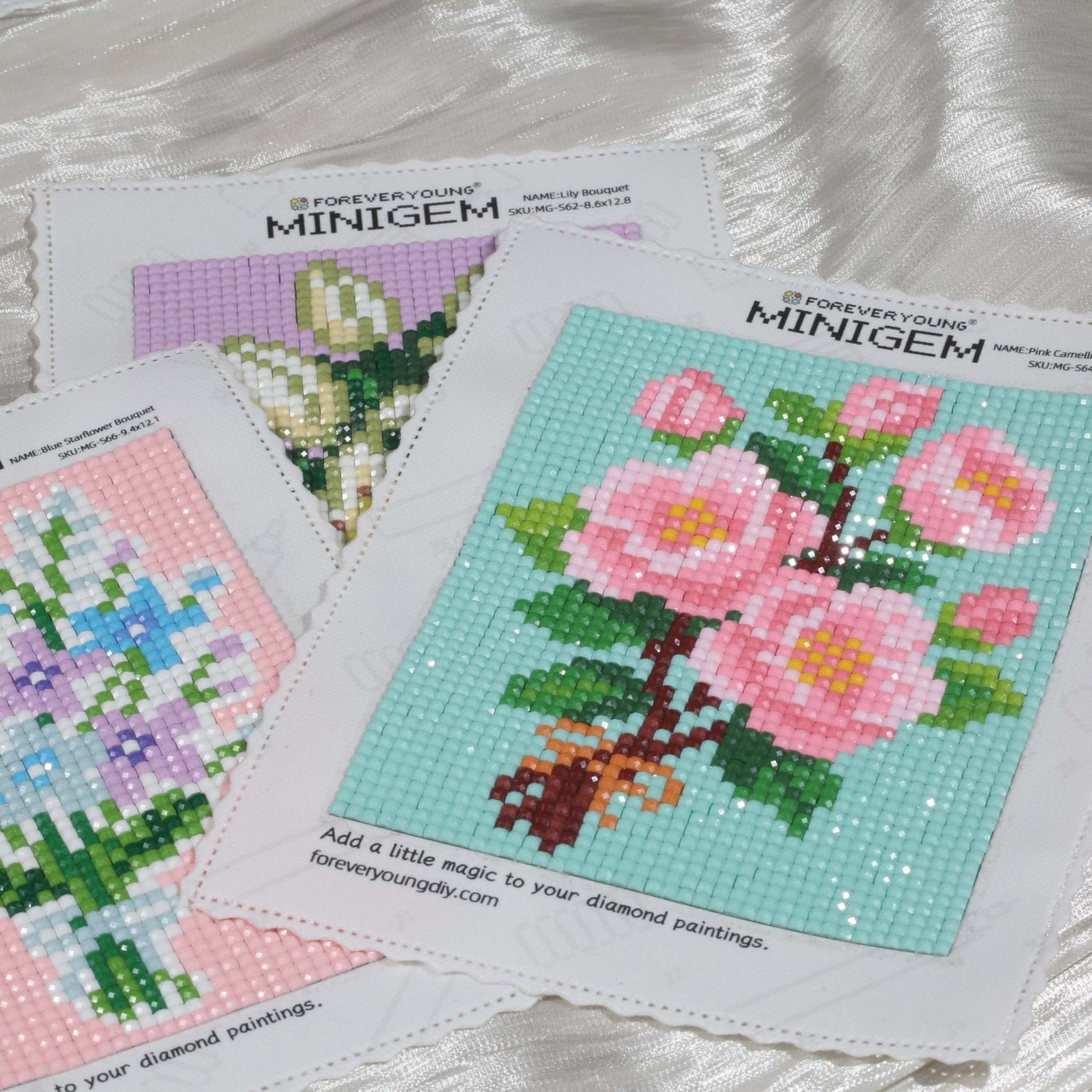 Minigem® :Pink Camellia Bouquet - Forever Young®️ DIY - 