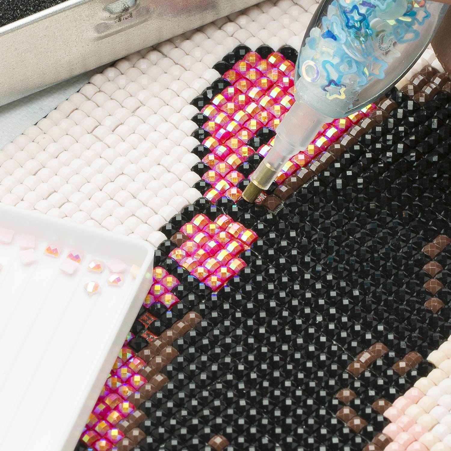 Quadratische AB-Perlen, 1 Beutel (2000 Stück), einfarbig