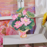 Pink Lotus Bouquet Acrylic Diamond Art Display Stand - Forever Young®️ DIY - 