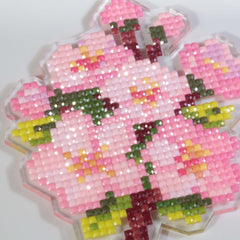 Pink Rose Bouquet Acrylic Diamond Art Display Stand - Forever Young®️ DIY - 