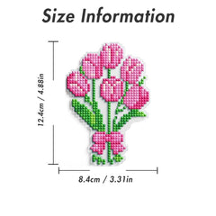 Pink Tulip Bouquet Acrylic Diamond Art Display Stand - Forever Young®️ DIY - 