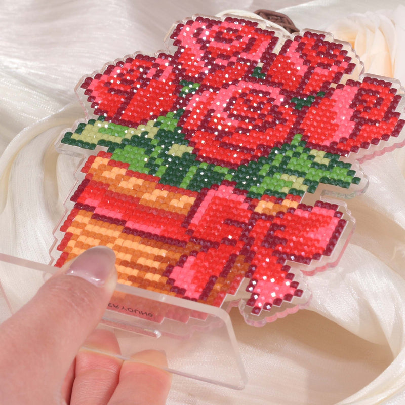 Rose Basket Acrylic Diamond Art Display Stand