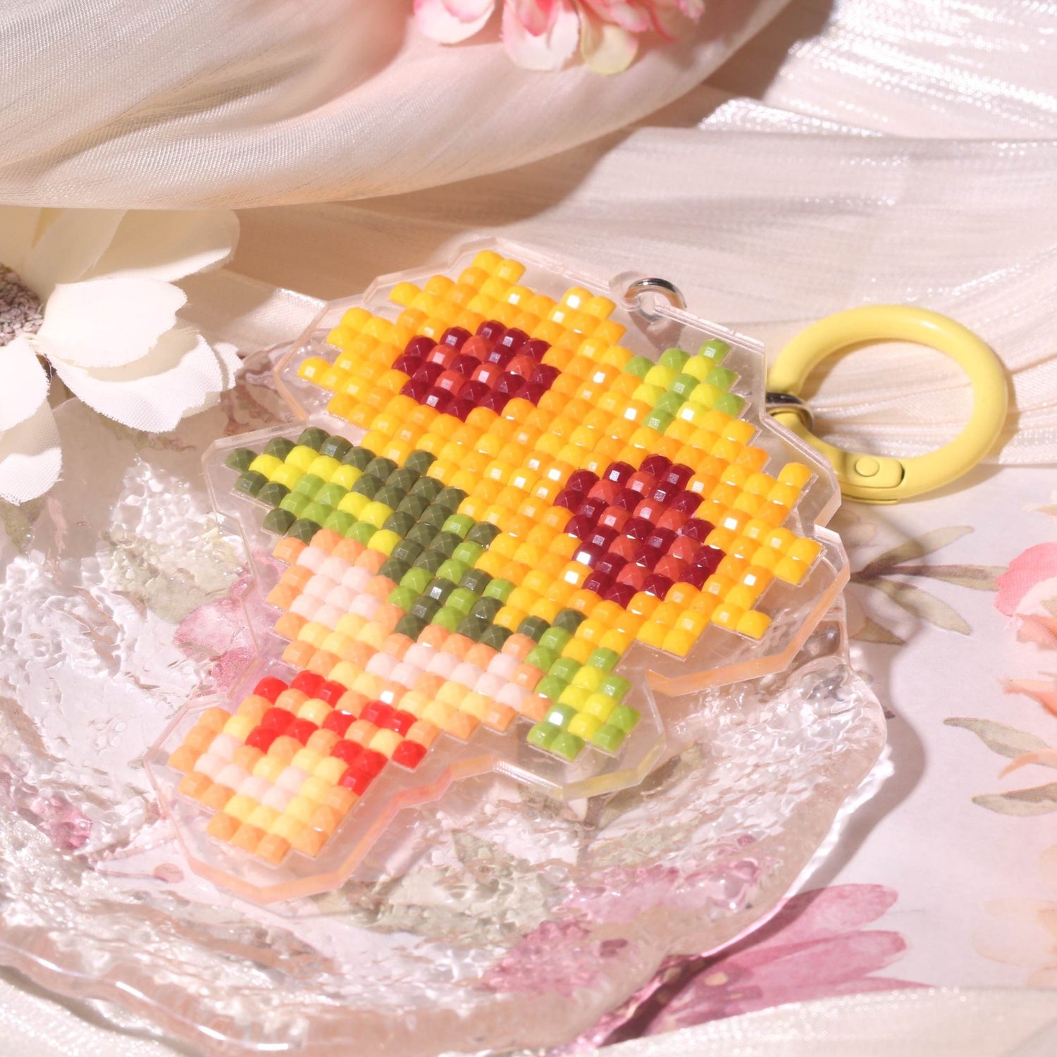 Sunflower Bouquet Acrylic Diamond Painting Keychain - Forever Young®️ DIY - 