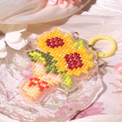 Sunflower Bouquet Acrylic Diamond Painting Keychain - Forever Young®️ DIY - 