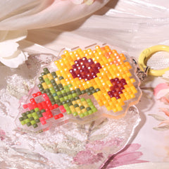 Sunflower Bouquet Acrylic Diamond Painting Keychain - Forever Young®️ DIY - 