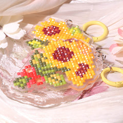 Sunflower Bouquet Acrylic Diamond Painting Keychain - Forever Young®️ DIY - 